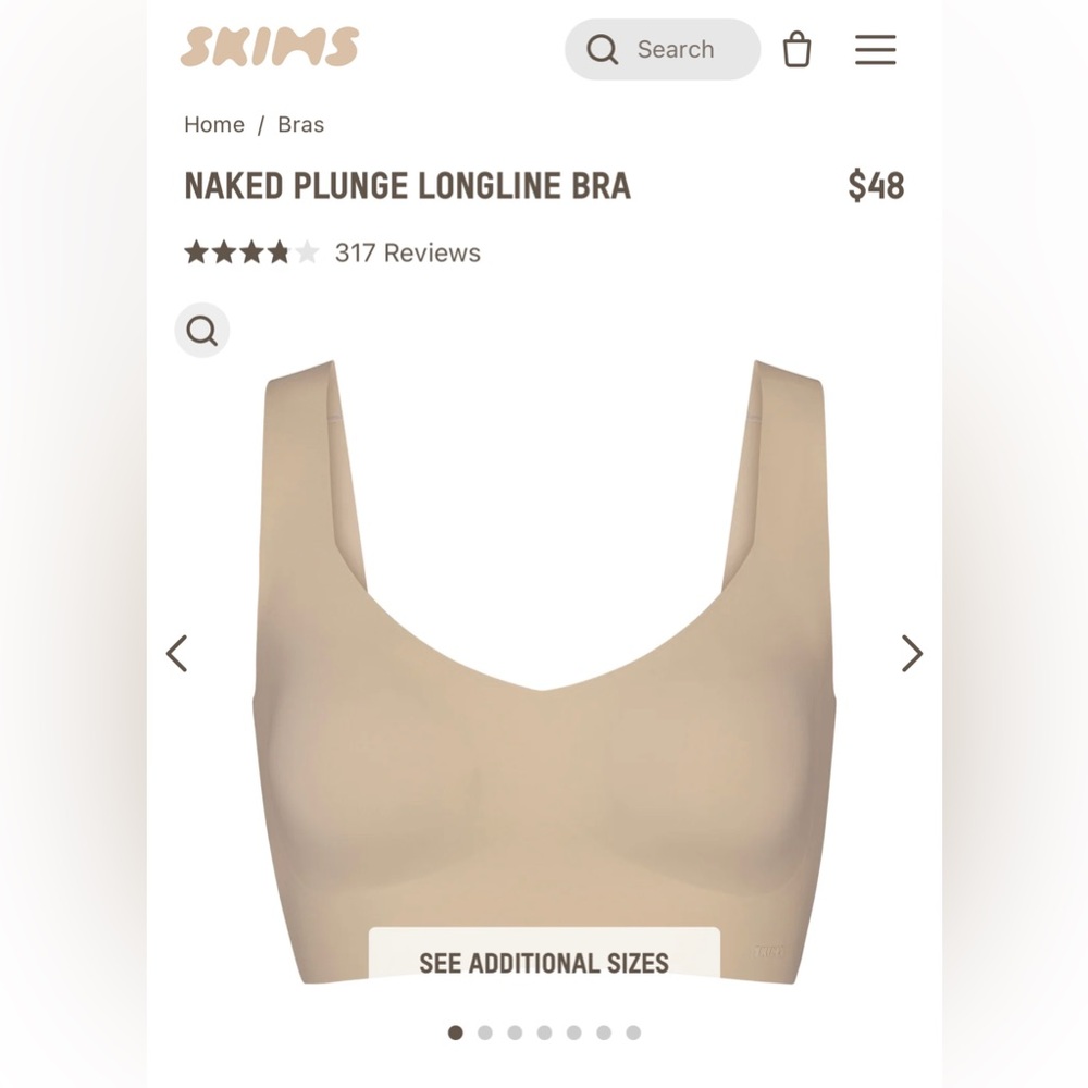 SKIMS Naked Plunge Longline Bra